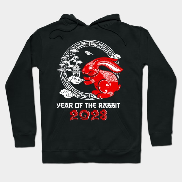 Year Of the Rabbit 2023 - Chinese Zodiac New Year 2023 Hoodie by Jhon Towel